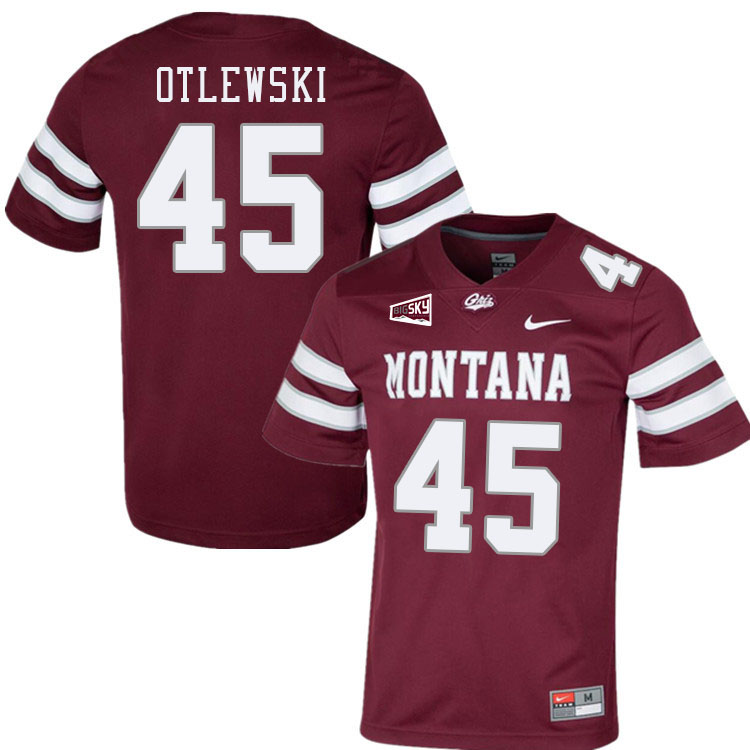 Montana Grizzlies #45 Caleb Otlewski College Football Jerseys Stitched Sale-Maroon